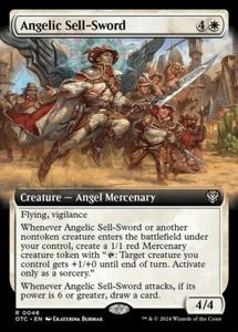 MTG - (Extended Art) ANGELIC SELL-SWORD - Thunder Junction Commander (R) - Picture 1 of 1