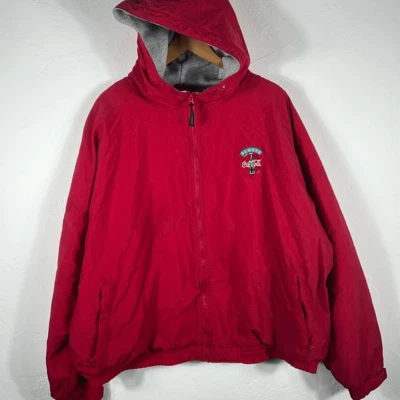 Vintage COCA-COLA Fleece Lined Full Zip Hooded Jacket - Men Sz 4XL - Image 1 of 4