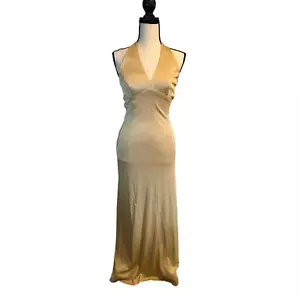 GUC Vintage Zum Zum by Niki Lavis Gold Metallic Long Dress Maxi Size 7-8 - Picture 1 of 6