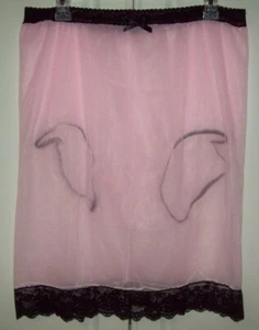 PINK Sheer Nylon 2 LAYER SLIP Panty COMBO Men Women 33 - 42" Waist Length 22" ** - Picture 1 of 4