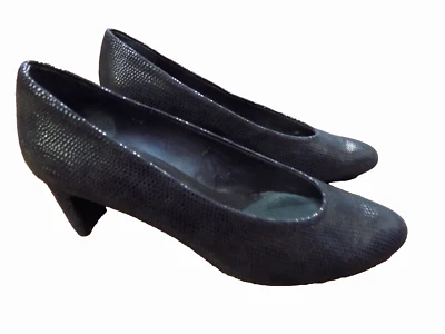 Zapatos de salón VANELi Dayle negros con estampado electrónico brillantes puntos metálicos 2,5" tacones plateados 11 Foto 1 de 4