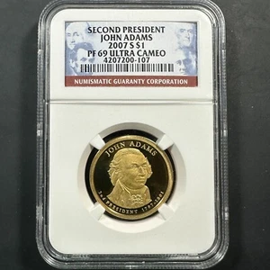2007-S $1 John Adams Presidential Dollar PROOF, NGC PF69 UCAM (85188) - Picture 1 of 2