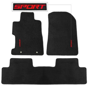For 2006-2011 Honda Civic Floor Mats Carpets Nylon Front Rear Black w/ Red Sport - Picture 1 of 4