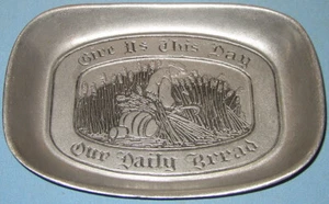 Vintage Wilton RWP Armetale Aluminum Give Us This Day Our Daily Bread Dish Tray - Picture 1 of 3