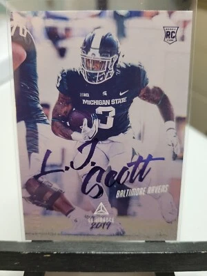 LJ Scott Rookie Blue 37/99 2019 Panini Luminance Football - Image 1 of 2