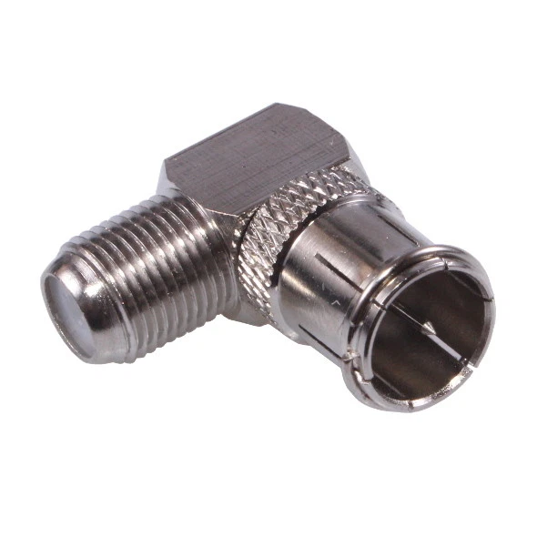 Winkel Adapter F Stecker (Schnell) auf F Buchse Verbinder Kupplung Quick Kabel - Bild 1 von 1