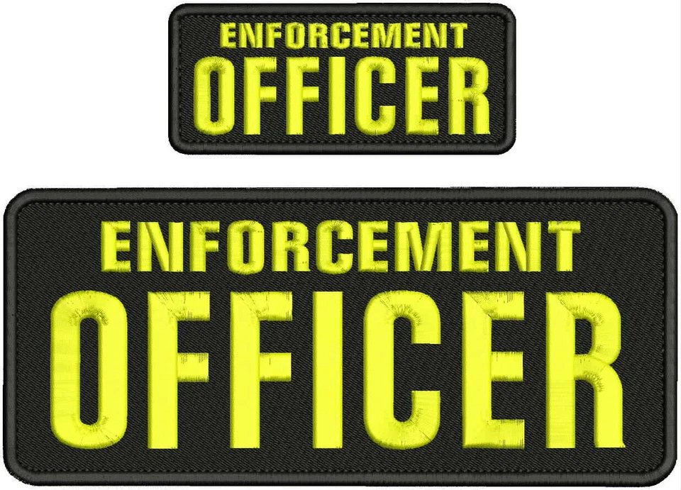 E OFFICER EMBROIDERY PATCH 10X4 and 5x2 inches Hook on back - Image 1 of 1
