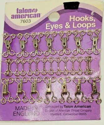 De colección 2 Tarjetas, Garra Ganchos Americanos, Ojos y Lazos Talla 1 y 3, Hecho en Inglaterra Foto 1 de 4