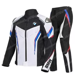 BMW Racing Motorcycle Leather Suit MOTOGP Motorbike Mens Leather Jacket Trouser - Picture 1 of 2