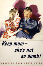 1939-46 Keep Mum - She's Not So Dumb! Wwii Poster Art Print 11" x 17" Reprint