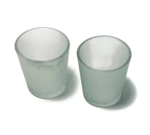 White Frosted Drinking Glasses Capacity 6 Oz Set Of 2 A11 - Picture 1 of 6