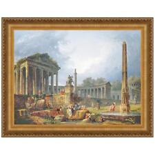 Design Toscano Architectural Capriccio With Obelisk by Hubert Robert Framed Painting Print