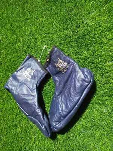 Navy Blue Leather winter Sock Khuff Slipper Kuffain Winter Home Comfortable Sock - Picture 1 of 8