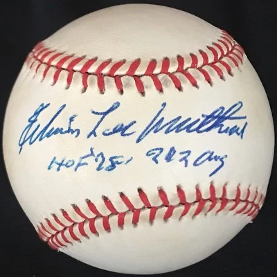 RARE Eddie Mathews Autographed Signed Full Name Edwin Lee ONLB Braves HOF PSA - Image 1 of 3