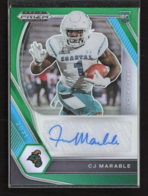 2021 Panini Prizm Draft Picks Collegiate #DPA-CJM CJ Marable Green RC Auto - Image 1 of 2