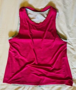 clothing, girls tanktop, 2 piece set, size 18, Avia, pink-teal-white, loose fit  - Picture 1 of 8