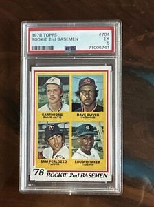 1978 Topps #704 Rookie 2nd Baseman Lou Whitaker Rookie PSA 5 EX