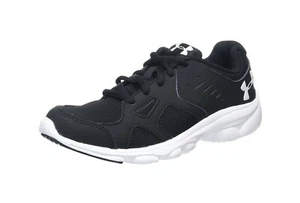 Under Armour BGS Pace Run Youths Boys Girls Shoes Black White Sneakers - Picture 1 of 6