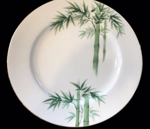 4 Noritake Nippon Toki Kaisha 1538G  Green Bamboo Gold Desser Bread  Plates SM76 - Picture 1 of 13