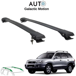 Roof Rack Cross Bars Luggage Bars c/w Hyundai Santa Fe SM 2000-06 Aluminum BLACK - Bild 1 von 13