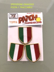 PATCH SCUDETTO ITALIA MINI CM 3X4 PZ 3 RICAMATE TERMOADESIVE IN CONFEZIONE - Imagen 1 de 1