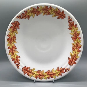 Fiesta Leaves Luncheon Plate in White | Fiestaware Autumn Fall Leaf Acorns Lunch - Picture 1 of 3