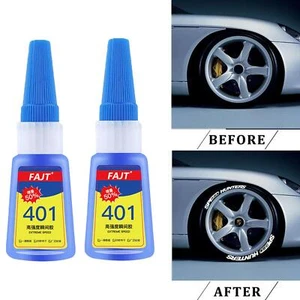 2 Bottle Glue For Tire Lettering Sticker Adhesive Sticking Letters To Tires 40g+ - Picture 1 of 9