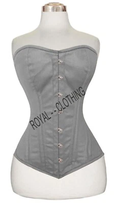 Corsé de algodón entrenador cintura larga de alta resistencia deshuesado de acero doble 8555 Foto 1 de 3