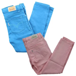 Levi's Kids Youth Girl's Cropped Denim Leggings Jeggings Colored Skinny Jeans - Picture 1 of 3