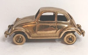 Volkswagon VW Beetle Gold Plated Brass 1955 Wheels Roll Fair Condition - Picture 1 of 9