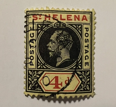 1913 ST. HELENA 4d STAMP #73 KING GEORGE V DEFINITIVE Cover