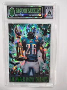 2025 LIX Champions Eagles SP/ 99 NFL Football Barkley Ice Refractor nx6 rc - Picture 1 of 2