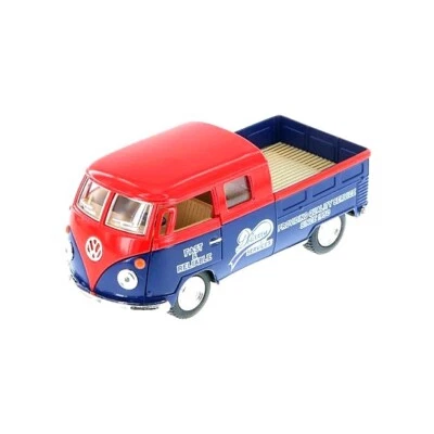 5396D Kinsmart 1963 Volkswagen Bus Double Cab Pickup Delivery  1:34 Red W/Blue  - Image 1 of 4