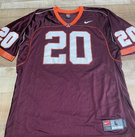Virginia Tech Hokies #20 Football Jersey Men’s Size Large VT RARE Cover