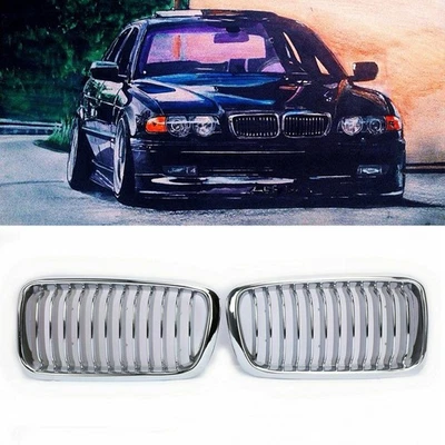 Front Hood Kidney Grille Grill Chrome For BMW E38 740i 740iL 4 Door 1999-2001 Foto 1 de 4