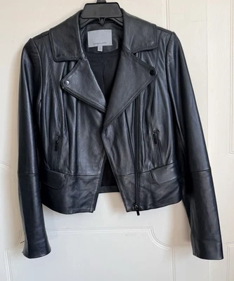 Chaqueta de cuero negra Classiques Entier para mujer XS con cremallera (sin piel) Foto 1 de 4