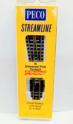 PECO STREAMLINE CODE 55 SL-E392F N SMALL RADIUS LEFT HAND ELECTROFROG TURNOUT - Image 1 of 3
