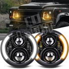 E-Mark 7inch LED Headlights High/Low Halo DRL FOR Land Rover Defender 90 110 130