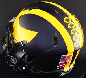MICHIGAN WOLVERINES NCAA Riddell Speed Full Size REPLICA Football Helmet - Picture 1 of 10
