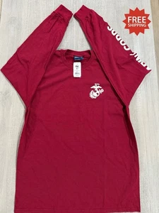 UNITED STATES MARINE CORPS USMC RED LONG SLEEVE T-SHIRT - Sz L - New With Tags! - Picture 1 of 4