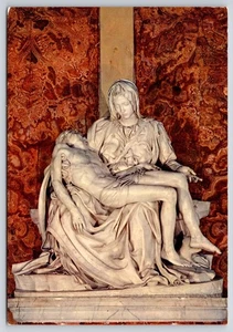 La Pieta Michelangelo Statue Mary & Jesus St Peter Basilica Art Postcard UNP 4x6 - Picture 1 of 2