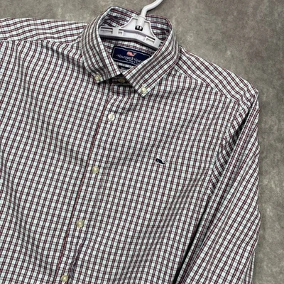 Vineyard Vines Button Down Whale Shirt Mens Small Plaid Long Sleeve Preppy - Image 1 of 4