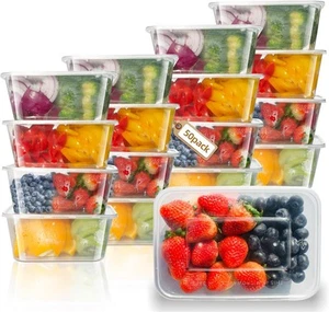 50pk 32 oz Disposable Food Containers with Lids, BPA Free 32oz Meal Clear - Picture 1 of 7