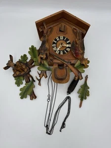 Vintage Black Forest? Cuckoo Clock Hunting Theme Deer Made In Germany P&R Read - Bild 1 von 23