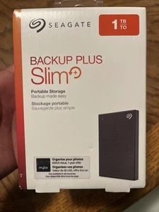 Seagate Backup Plus Slim 1TB Portable External HDD NEW SEALED - Afbeelding 1 van 3