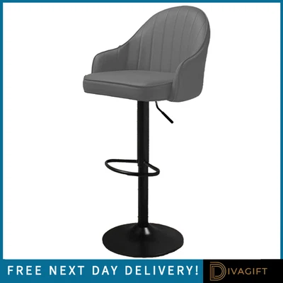 GREY BREAKFAST BAR STOOL SWIVEL ADJUSTABLE FOR KITCHEN COUNTER **DAMAGED** - Image 1 of 4