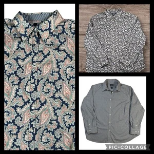 Chaps No Iron Button Up Shirts Womens 2X Lot Of 3 Paisley Gingham Floral Office - Picture 1 of 24