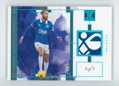 2023-24 Dominic Calvert-Lewin Panini Impeccable Platinum Everton Patch Card 1/1 - Image 1 of 3