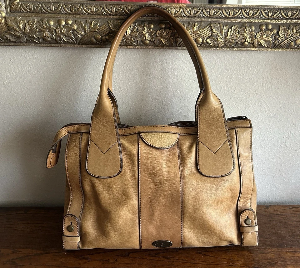Bolso de Hombro FOSSIL Vintage Reedición Carmelo Tostado Cartera Mediano Grande Y2K Foto 1 de 4