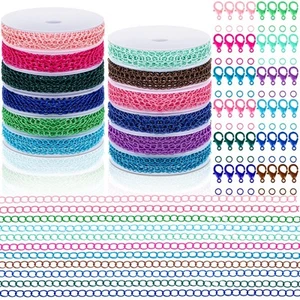 12 Rolls 120 Feet 4 mm Jewelry Making Chains Necklace Chains Jewelry Making S... - Picture 1 of 7